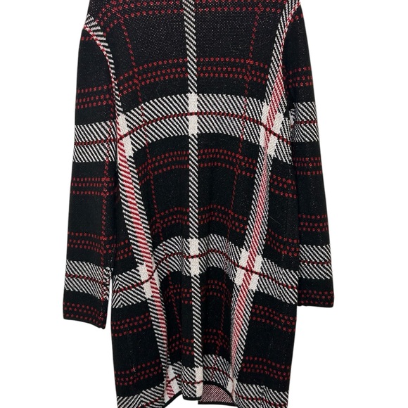 NEW with TAGS Women’s Apt.9 Long Sleeve Size L cardigan sweater Black/Red//White - Picture 2 of 8